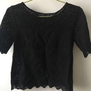 Black lace Madewell top